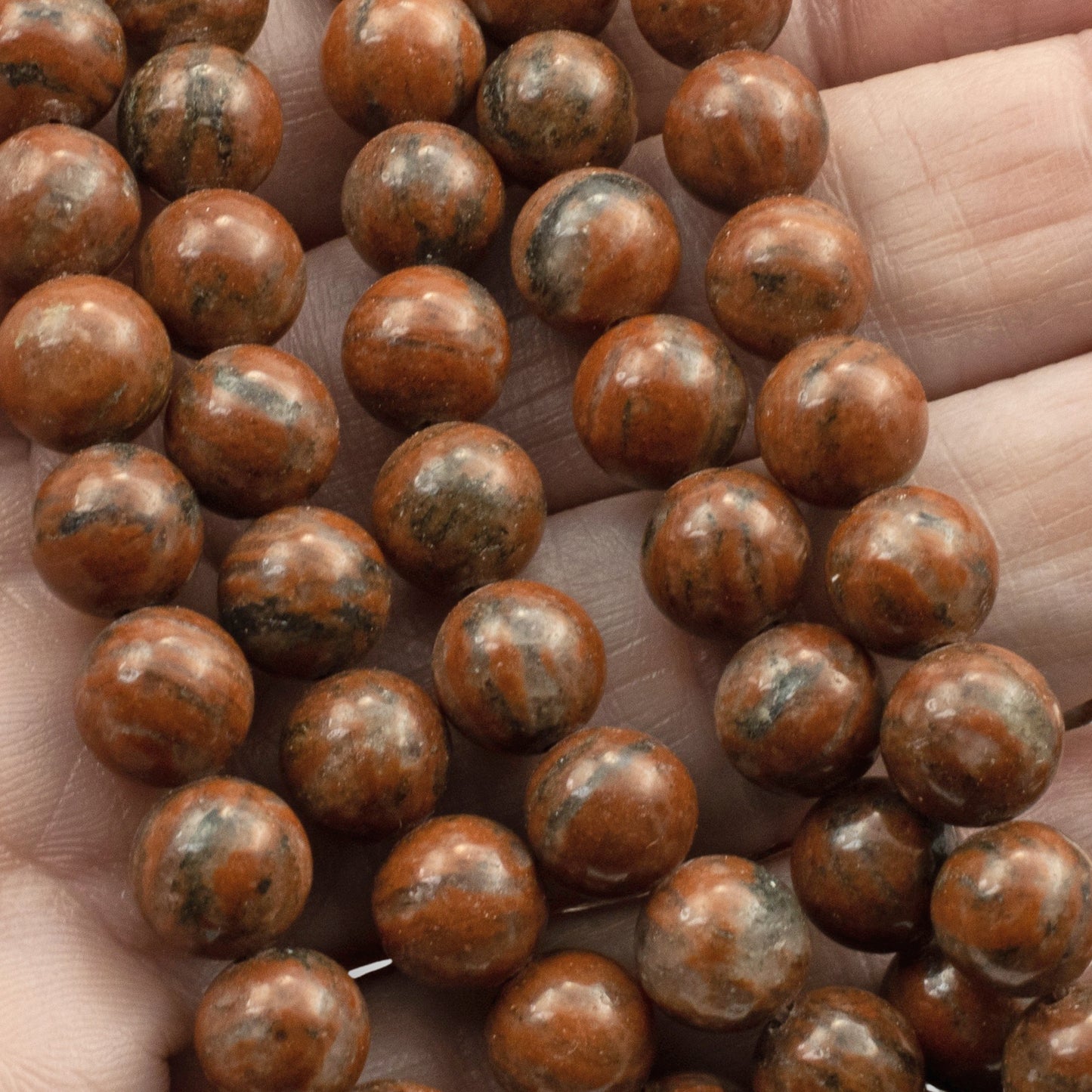 Brazil Agate 8mm Round Gemstone Beads Natural Brown 15" Strand Jewelry Making