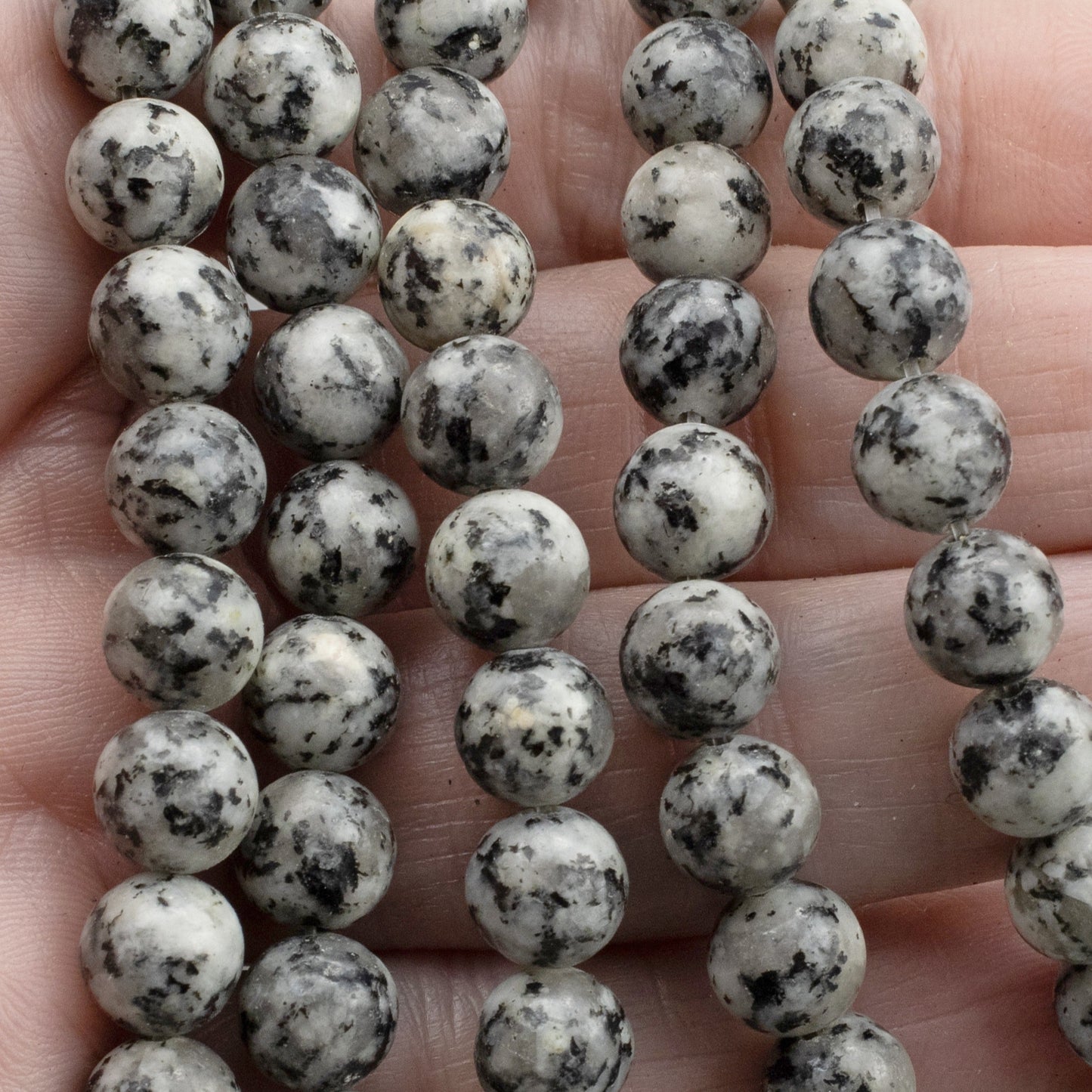 Brindle Agate Beads 8mm: Natural Gray Black Stone, Round Gemstone, 15" Strand