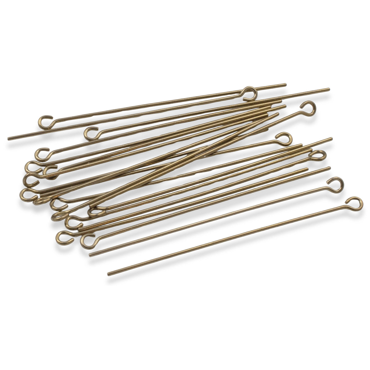 Antique Brass Niobium Eye Pins, Hypoallergenic, Sensitive Ear Jewelry, Dangle Earring Supplies, 20 Pack USA