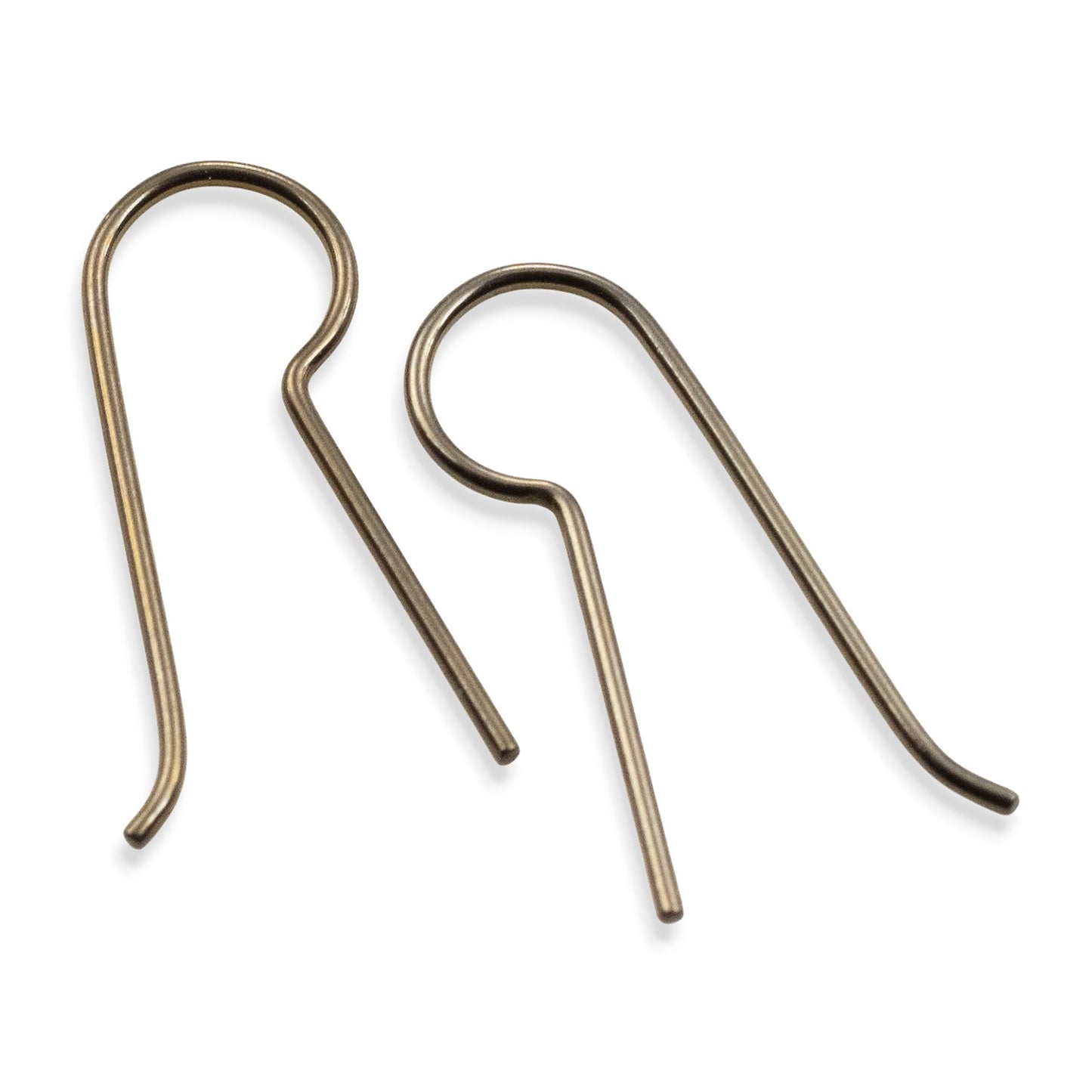 Niobium Earring Hooks Antique Brass 50 Pack Bulk: Regular Leg Ear Wire Blanks Hypoallergenic Sensitive Ears USA Made