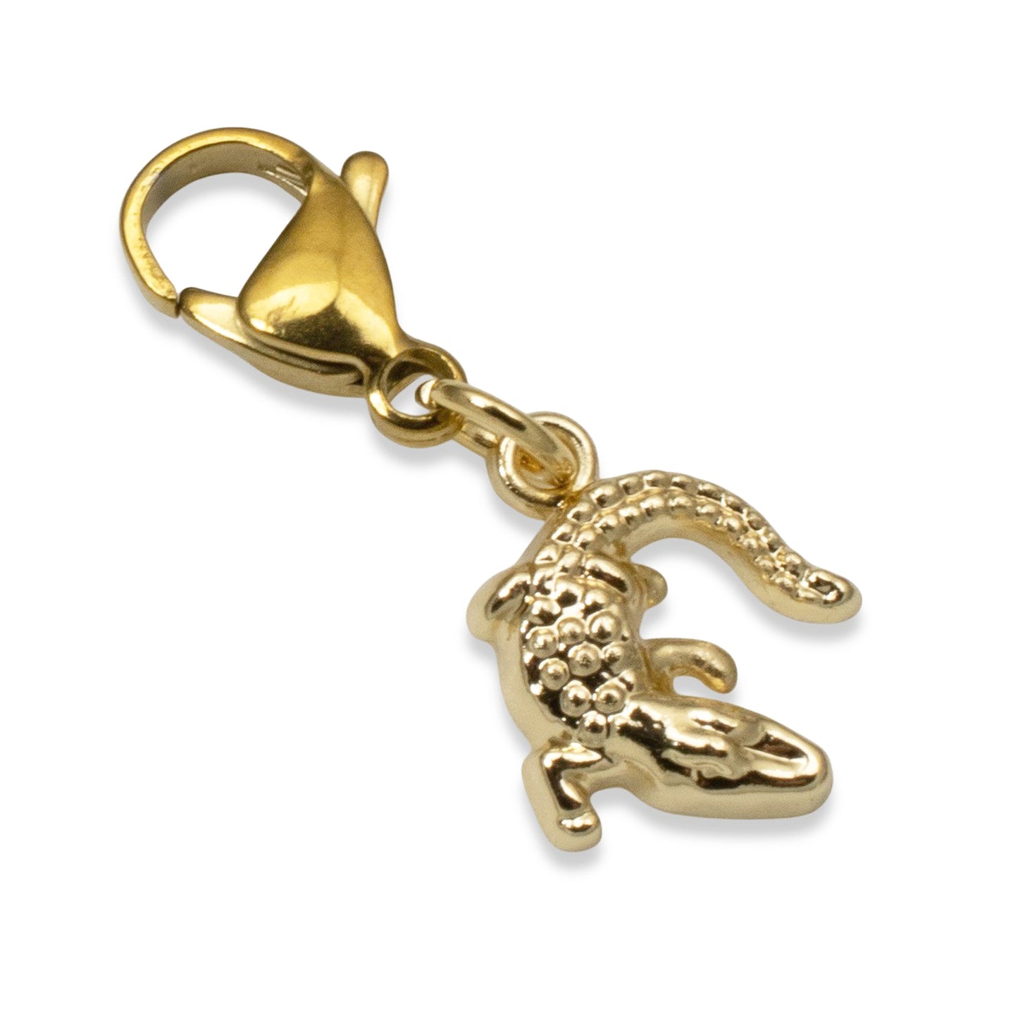 Gold Alligator Clip-on Charm, Florida Swamp Gator Bag and Keychain Accessory