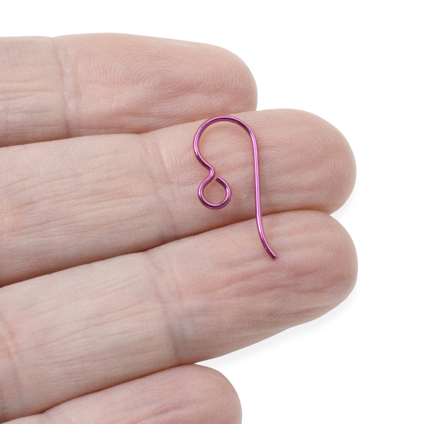Premium Pink Niobium Ear Wires, 10-Pack Hypoallergenic Earring Hooks, USA Made