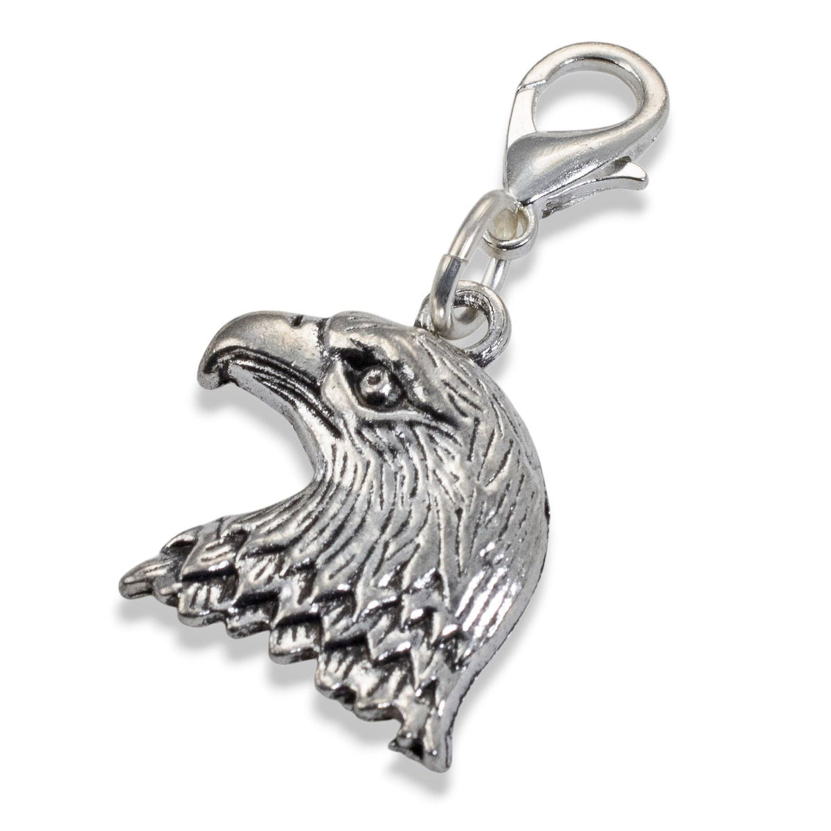 Eagle Gear Tag: Silver Bald Eagle Clip On Charm Men's Patriotic Accessory