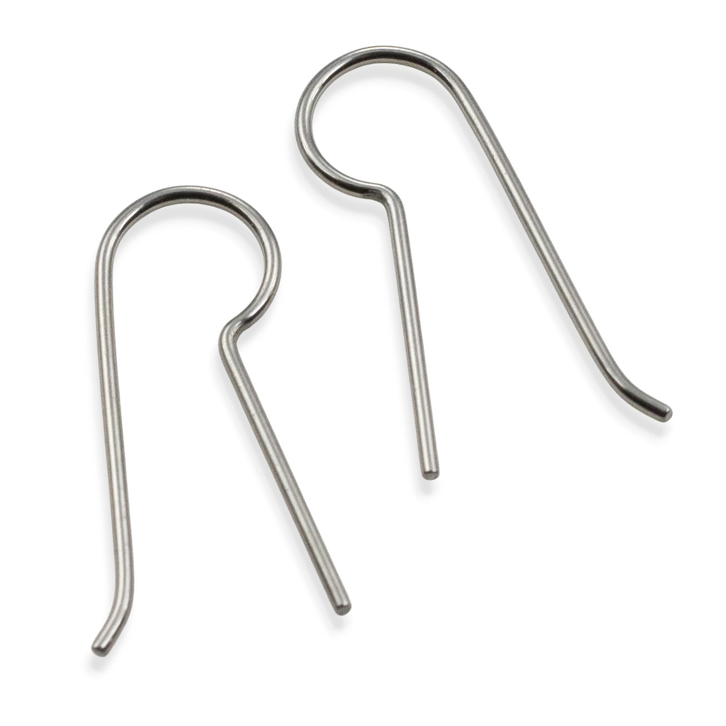 Niobium Earring Hooks Gray 50 Pack Bulk: Regular Leg Ear Wire Blanks Hypoallergenic Sensitive Ears USA Made Unanodized
