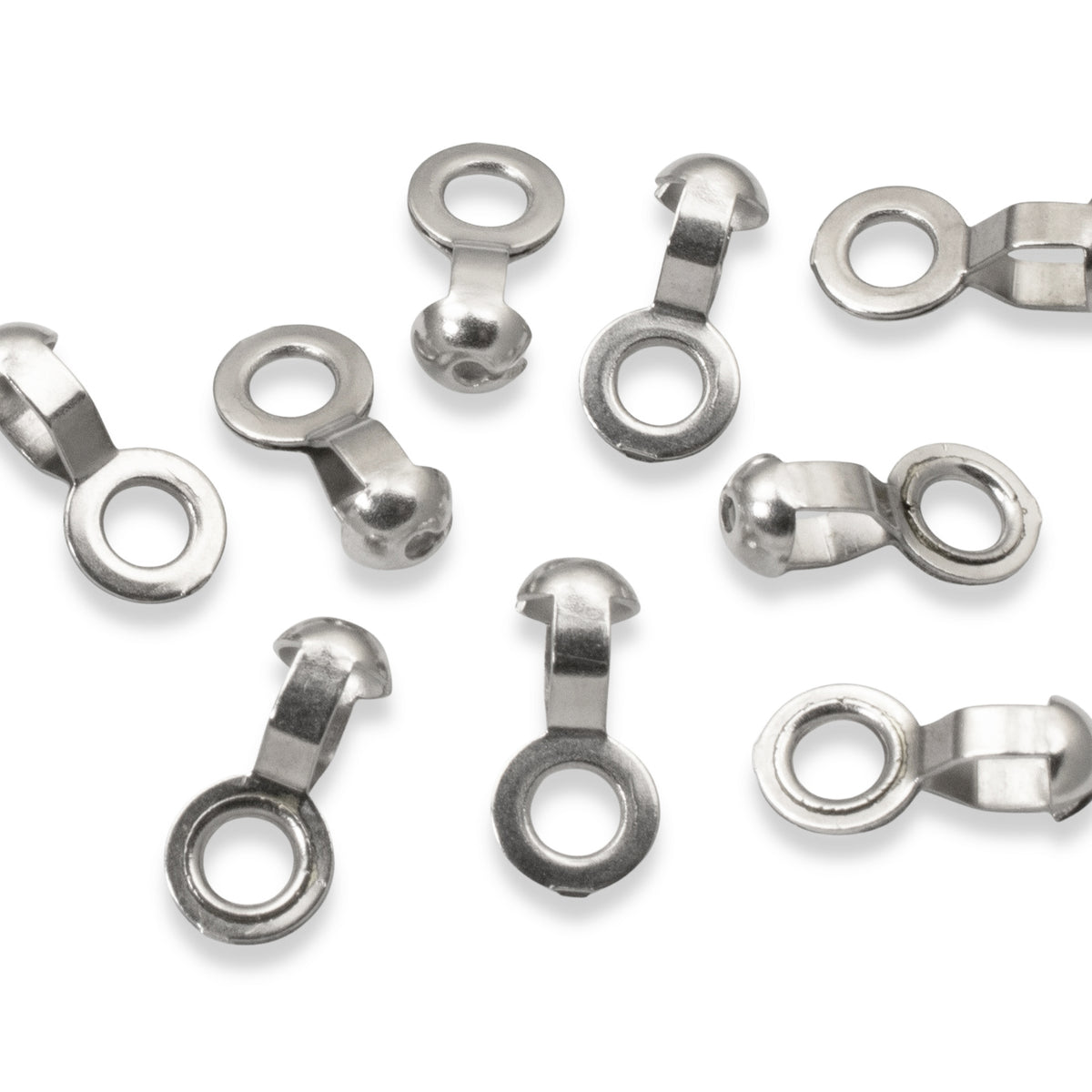 Nickel Plated Brass #6 Ball Chain Loop Connectors, Silver 10-Pack DIY Home Decor