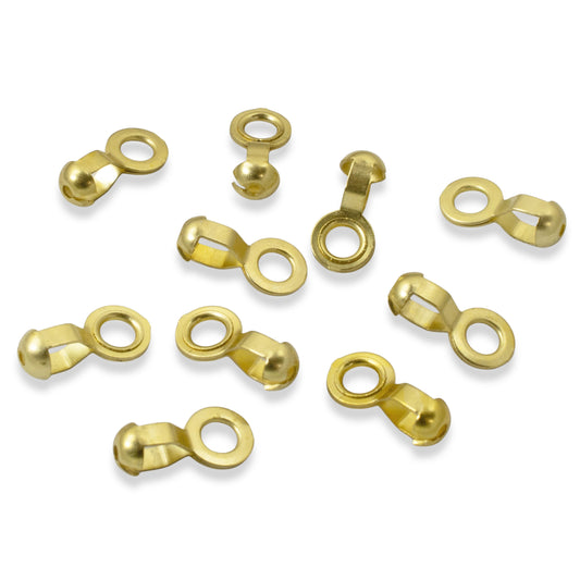 10-Pack Brass Ball Chain Connectors, #6 Lamp & Fan Pull Loop Couplings for DIY Home Decor Projects