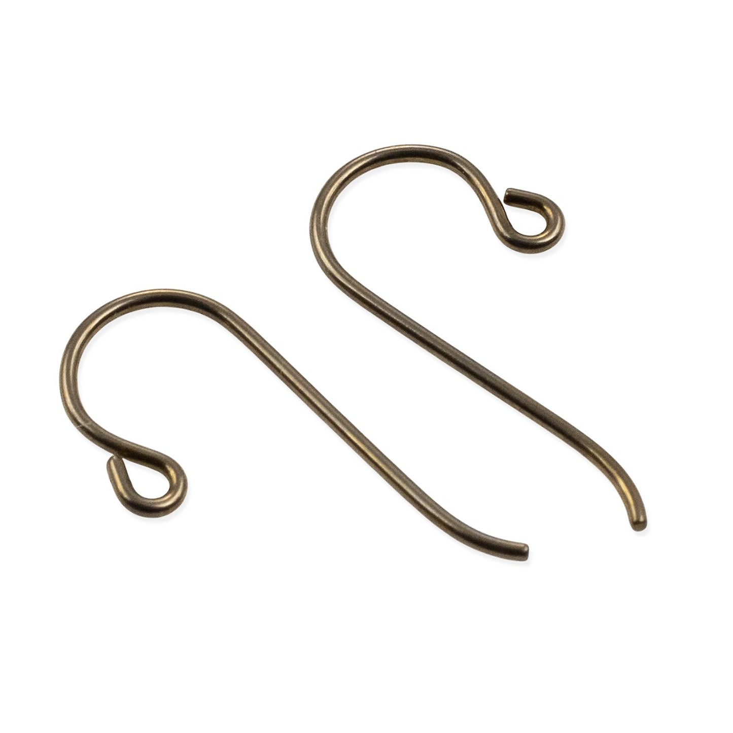 50-Pack Antique Brass Niobium Small Loop Ear Wires: Hypoallergenic French Hook