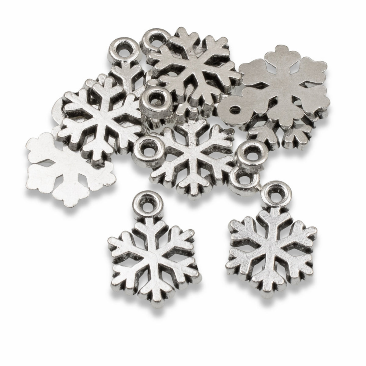 Wholesale SUNNYCLUE 1 Box 30Pcs Christmas Snowflake Charms Bulk