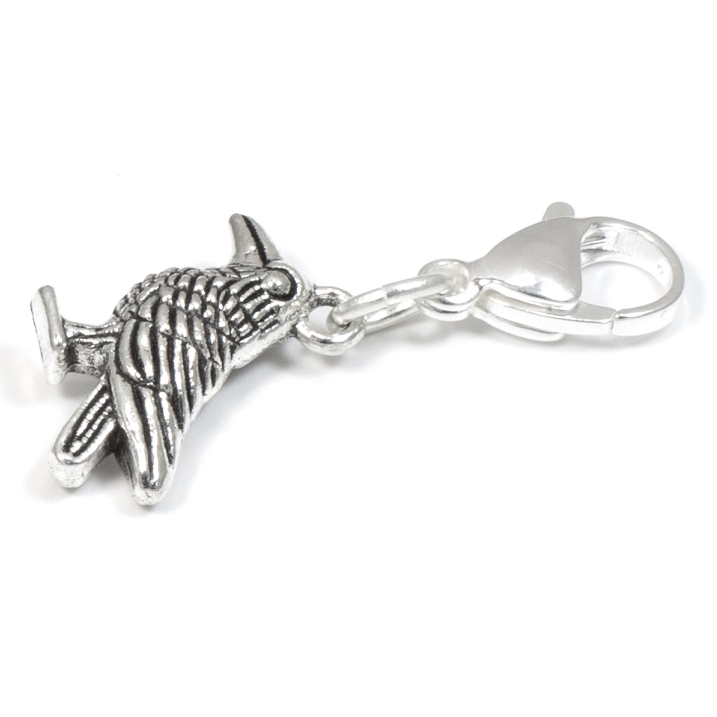 Raven Clip-On Charm: Silver Fall Halloween Bird Wildlife Nature Accessory