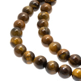 Brown Tiger Eye 8mm Round Gemstone Beads, 15" Strand (48 Pieces)
