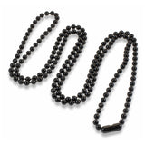 Black Heavy-Duty 30" Steel Necklaces - 5-Pack #6 Ball Chain - Customizable