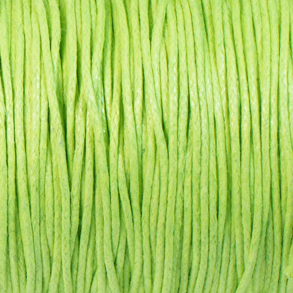 Fluorescent Green 1mm Waxed Cotton Cord, 70 Meters, Vibrant Beading String for Jewelry & Macrame