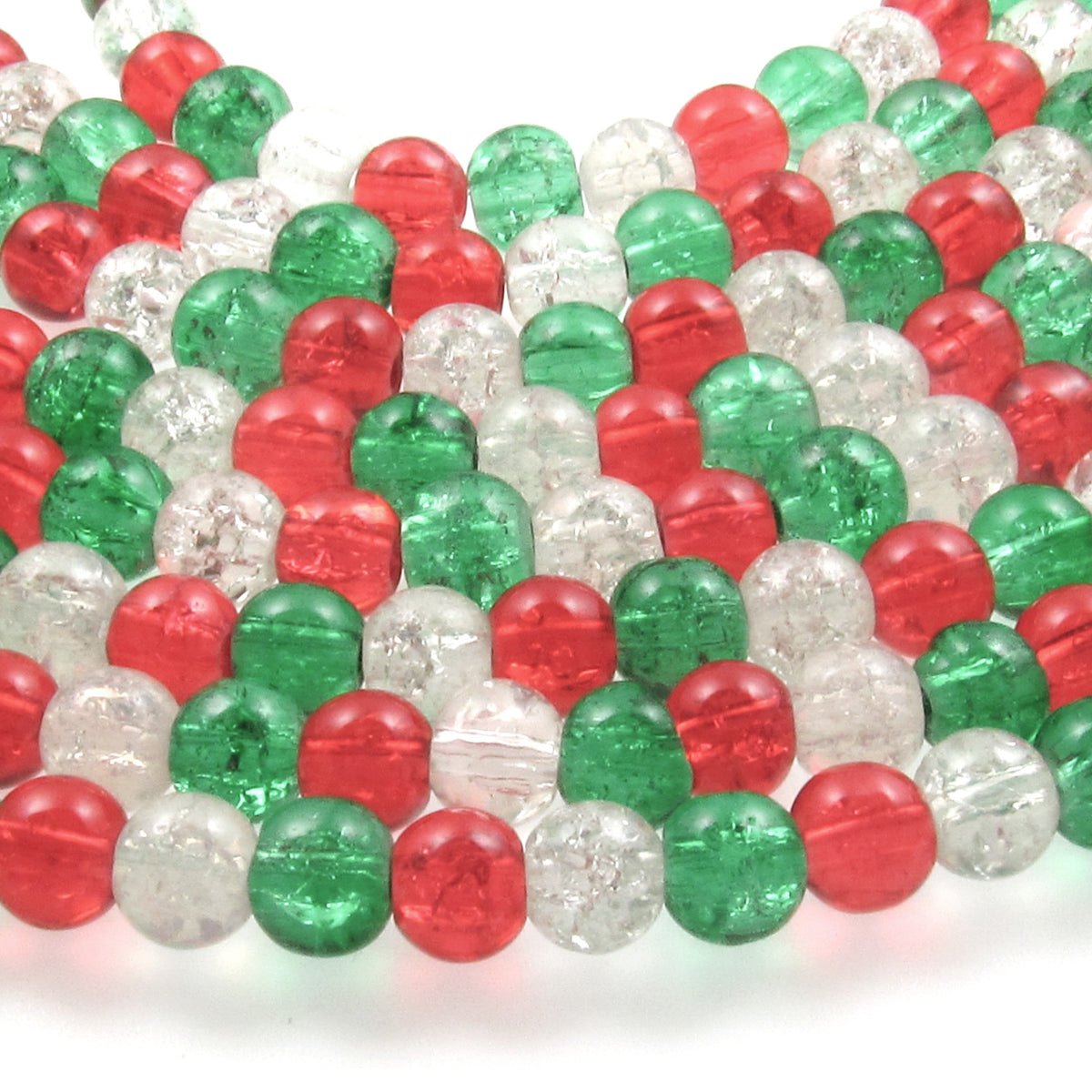 12 oz. Package of Red & Green Lampwork Beads, 6 oz. of Each Color