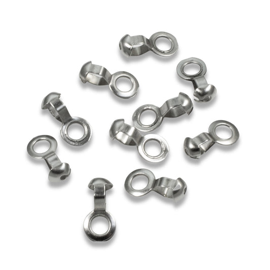 Stainless Steel #6 Ball Chain Fan Pull Connectors, 10-Pack Silver Loop Couplings for DIY Lamp & Ceiling Projects