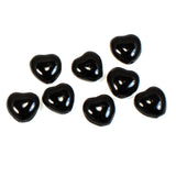 30 Heart Shaped Beads -Jet Black - Czech Glass - DIY Jewelry Making