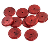 50-Pack Red Magnesite 20mm Disk Beads, Stone Heishi Spacers for DIY Crafts