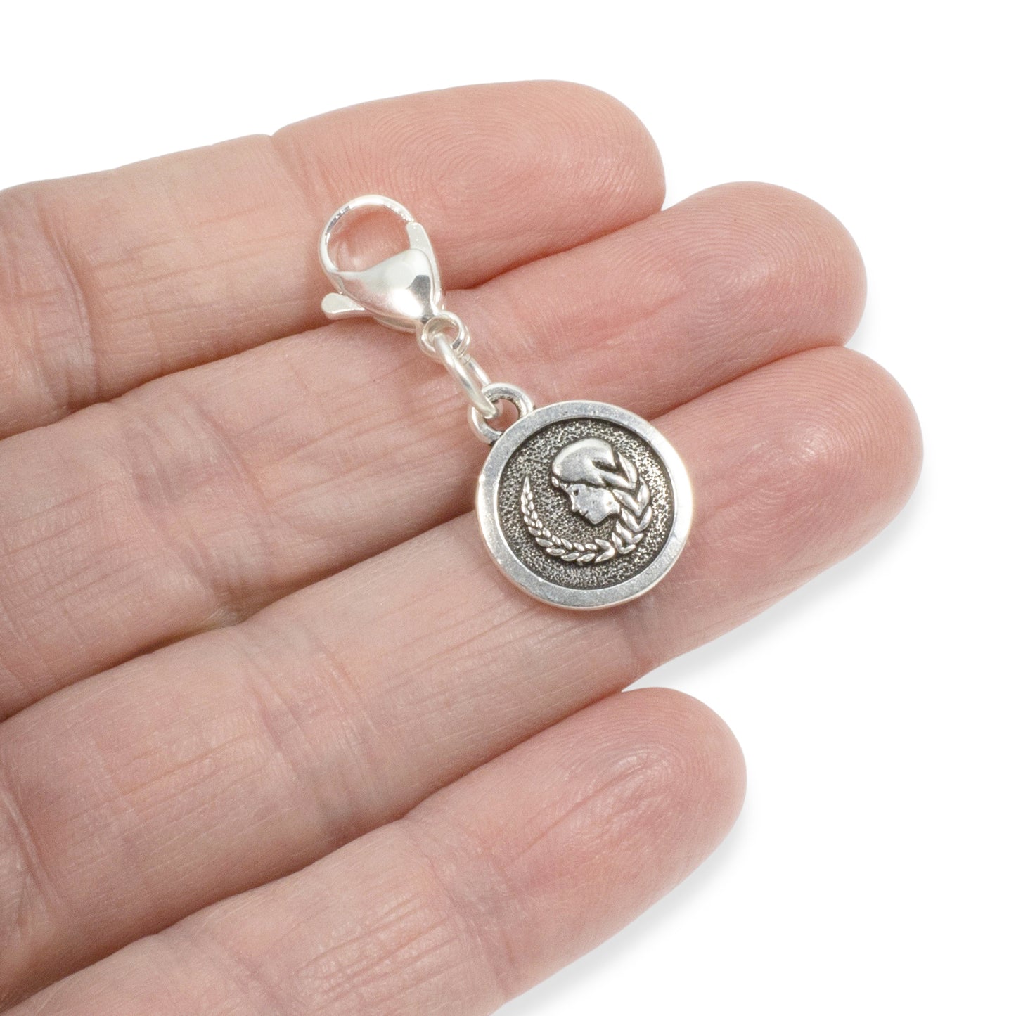 Silver Virgo Clip-on Bag Charm with Lobster Clasp - Astrology Accessory Gift