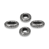 4 Antique Pewter Distressed Oval Beads, TierraCast Leather Cord Beads