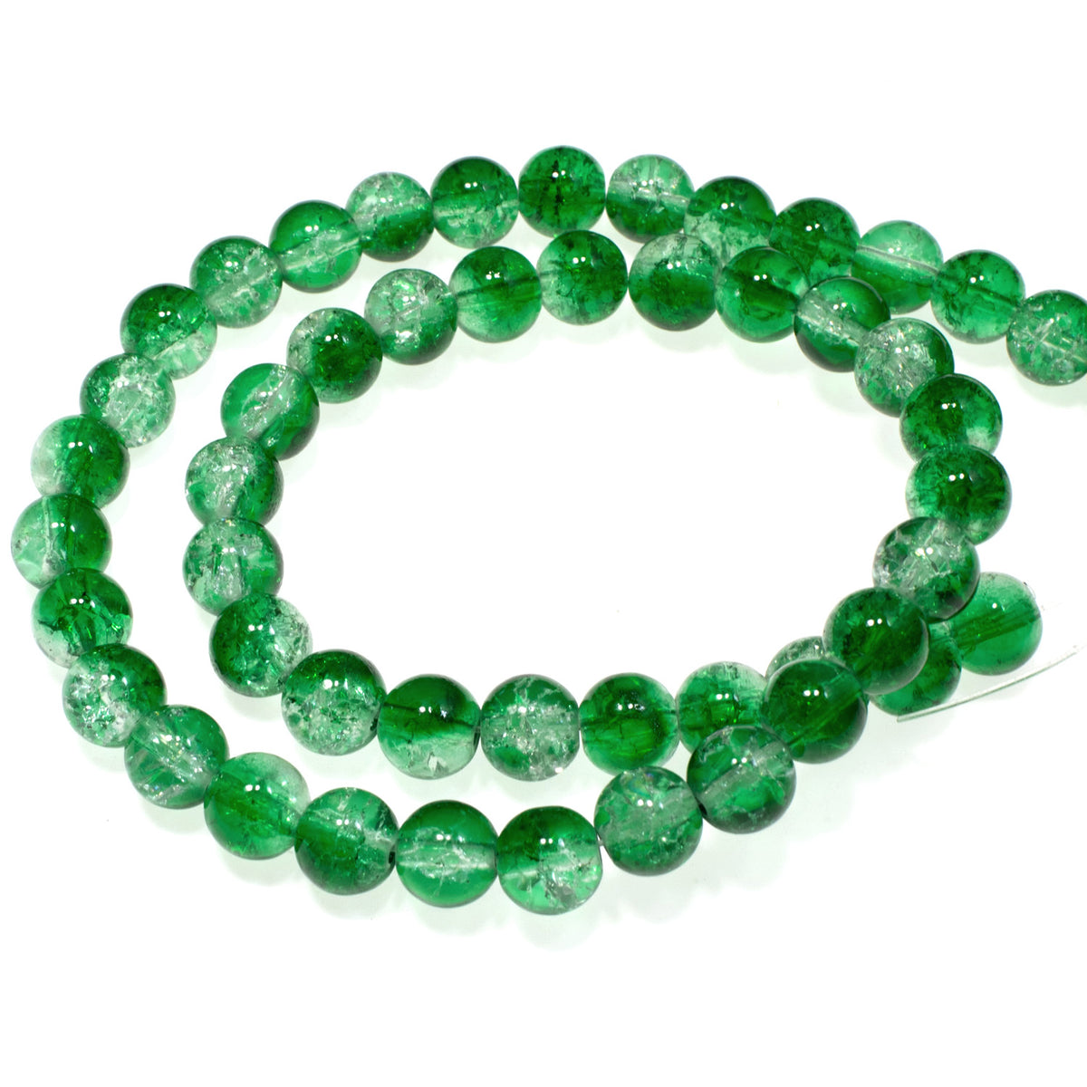 8mm Baroque Emerald Glass Beads-0806-11