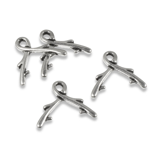 4 Silver Vine Briolette Bails: TierraCast European Crystal Bead Holders & Pendant Converters