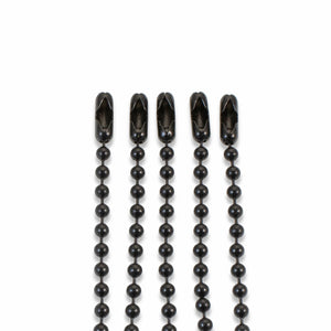 Black Heavy-Duty 30" Steel Necklaces - 5-Pack #6 Ball Chain - Customizable