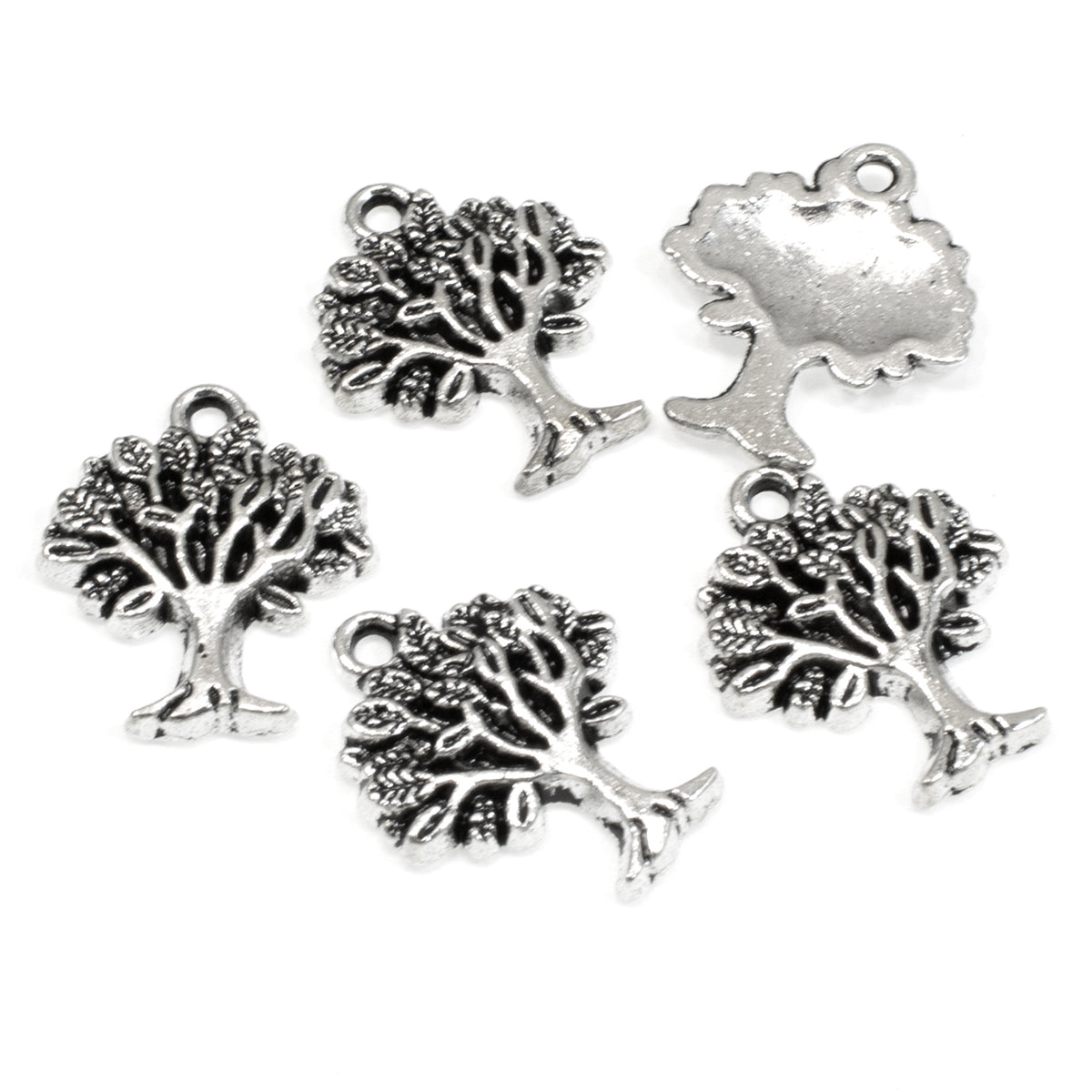 Pack of 50 Tree of Life Charms Jewelry Making Silver Color DIY
