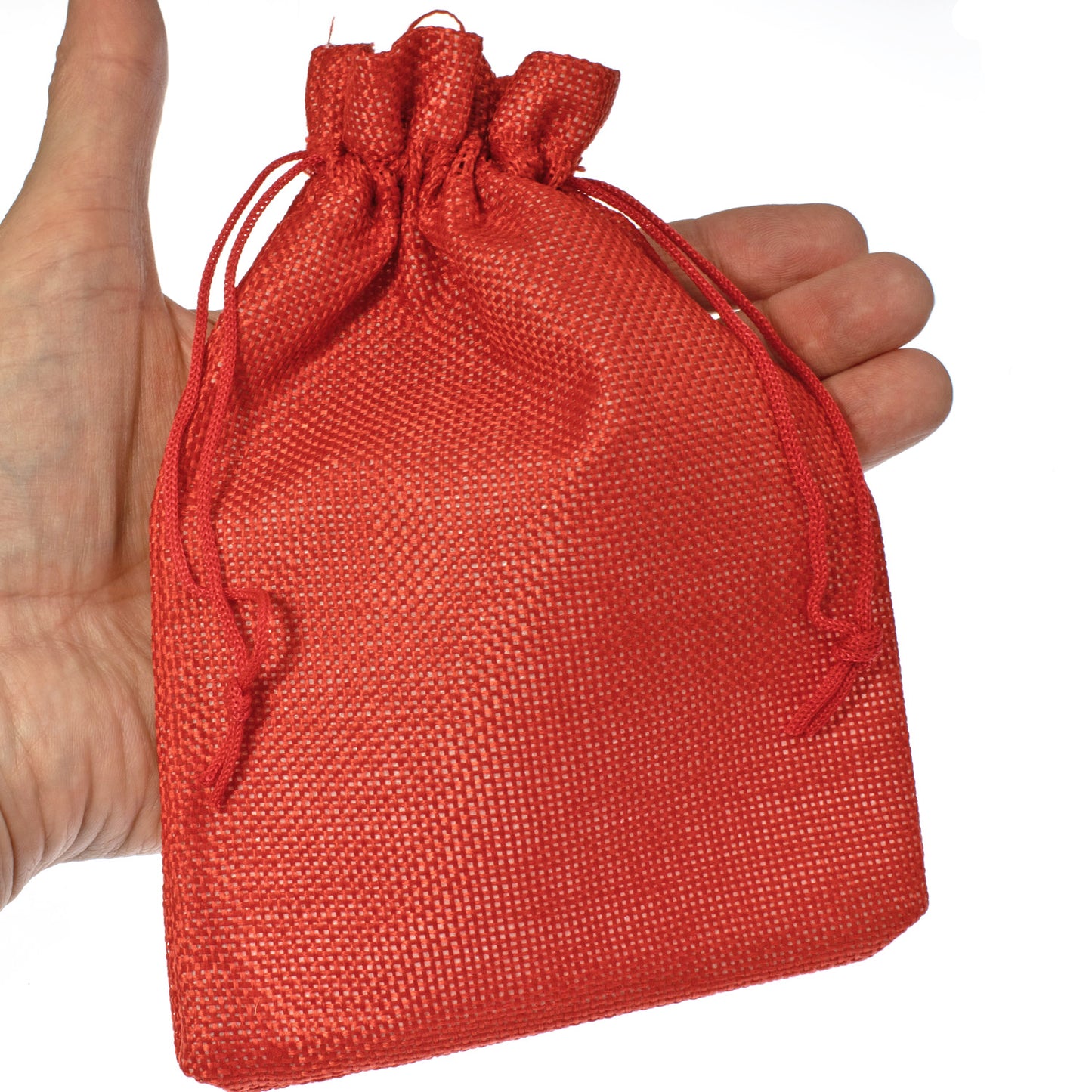 5 Burlap Drawstring Pouches, Mixed Colors Cloth Bags for Gifts, Jewelry 5"x7"