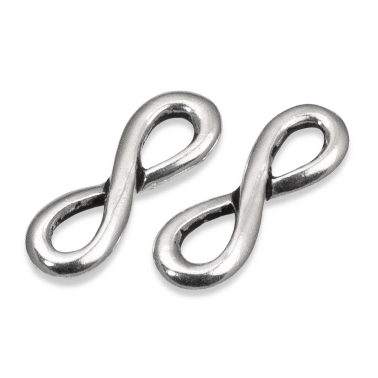 Silver Infinity Links 4-Pack, Small Infinity Symbol Connectors, Eternal Love Jewelry Supplies, Meaningful Spiritual Charm Links
