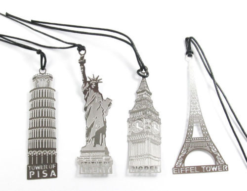 Stainless Steel Bookmarks-Statue of Liberty, Eiffel Tower, Big Ben+ 2 1/2