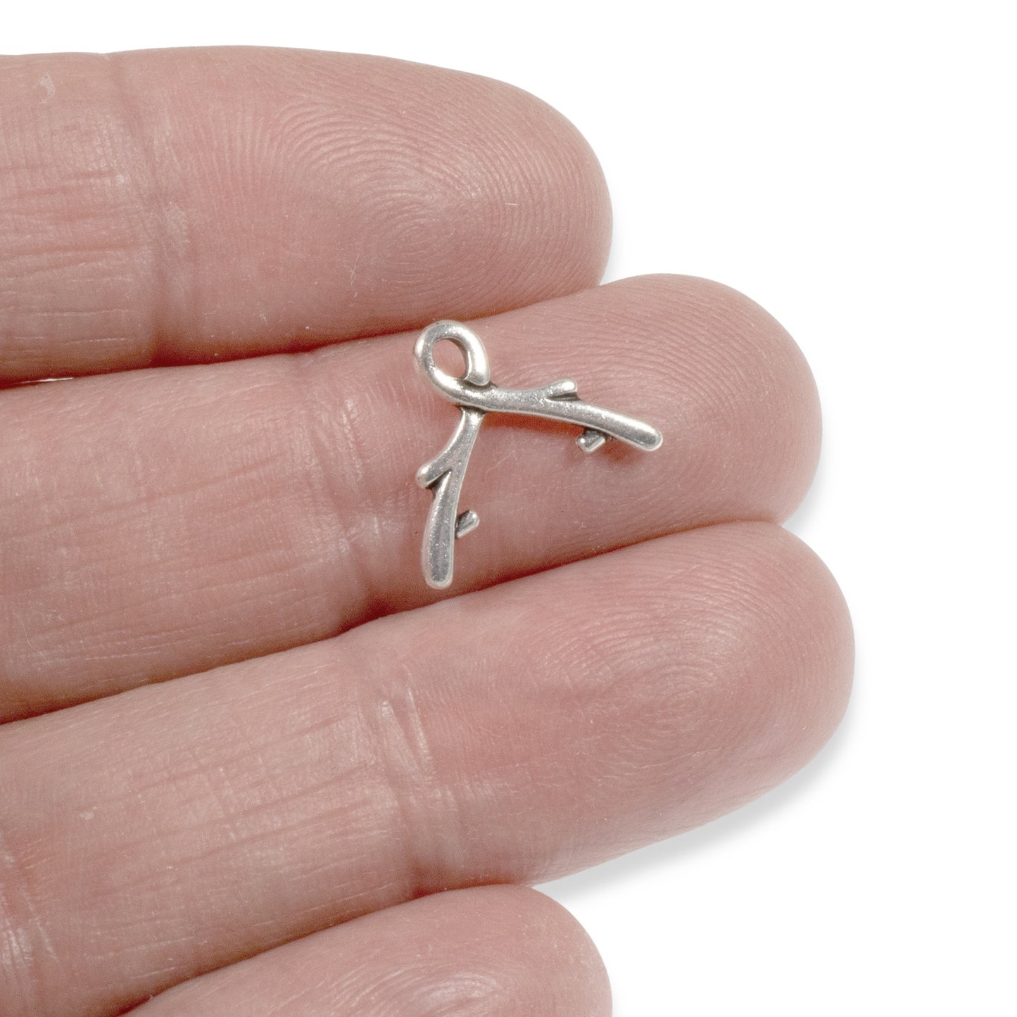 4 Silver Vine Briolette Bails: TierraCast European Crystal Bead Holders & Pendant Converters