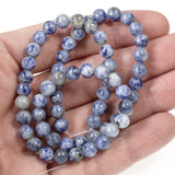 Denim Lapis 6mm Round Gemstone Beads, Blue Gray Stone, 60 Pcs/Strand