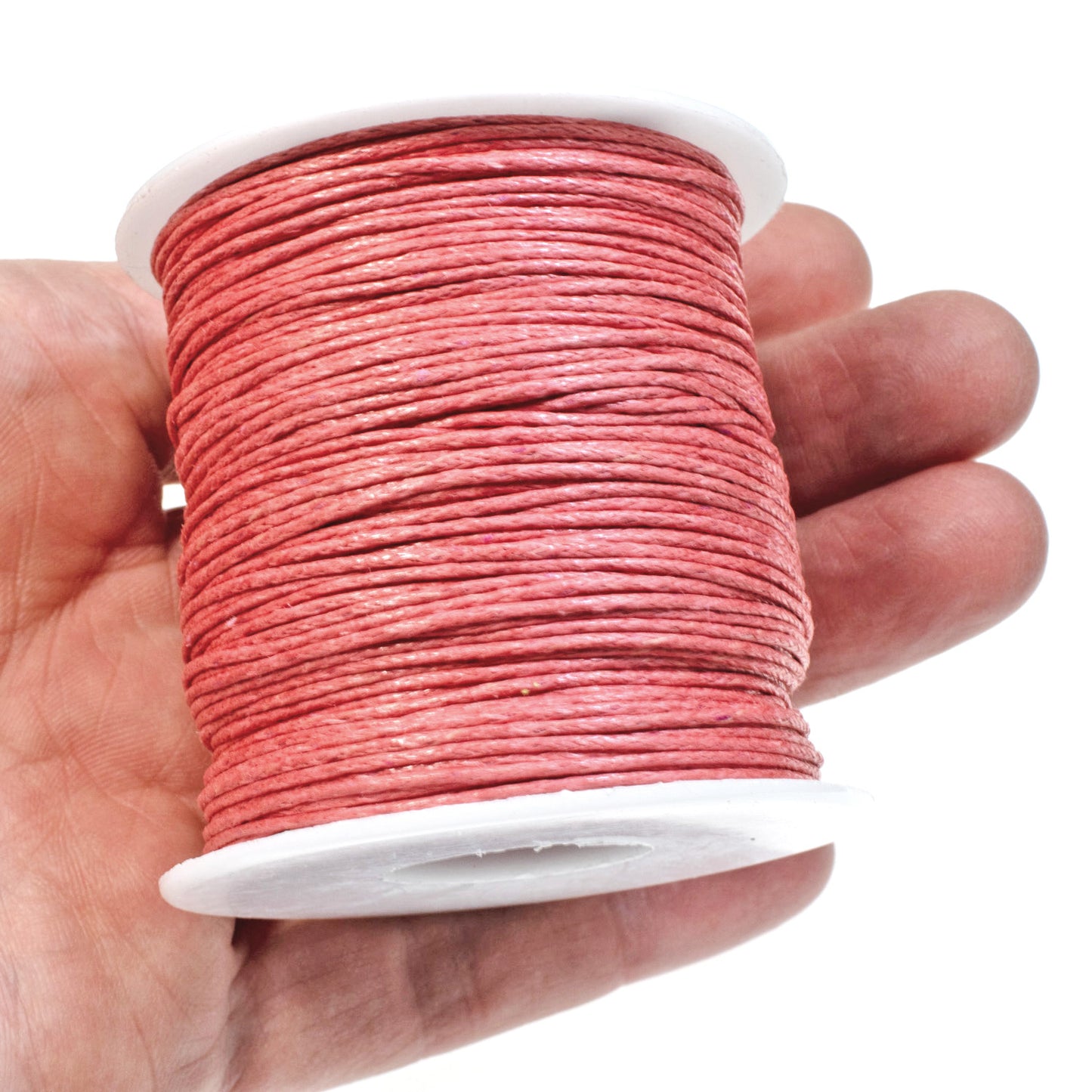 1mm Waxed Cotton Cord - Coral - 70 Meters - Macrame - Beading String
