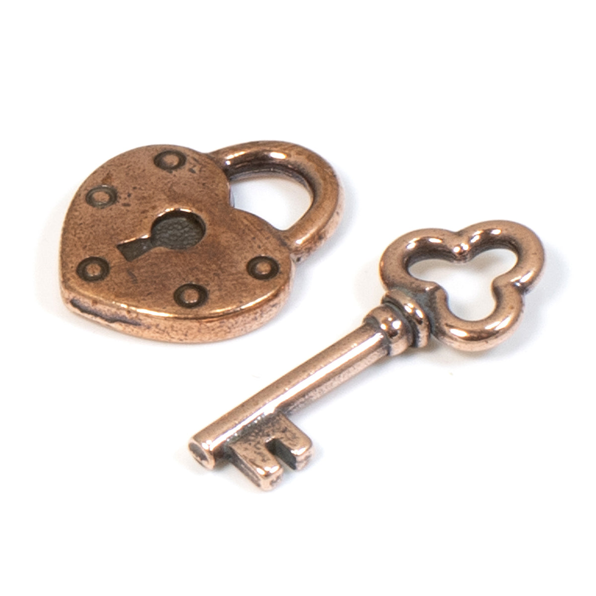 TierraCast Pewter Charms-Silver Heart Lock & Key Set