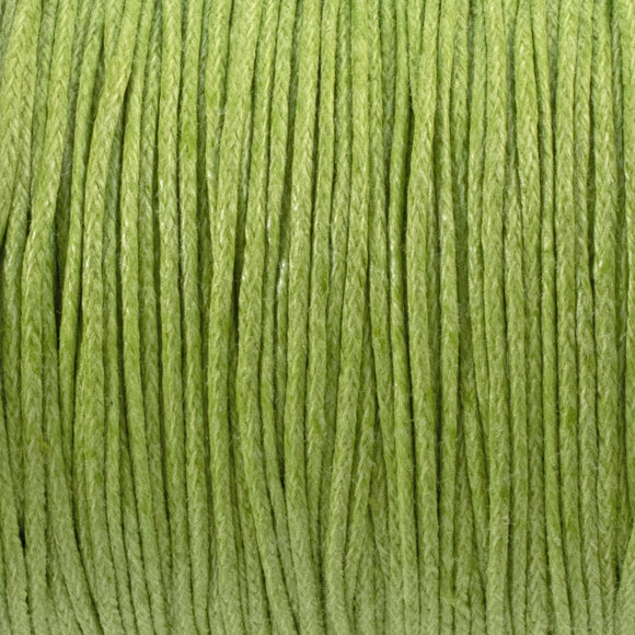 1mm Waxed Cotton Cord - Light Olive Green - 70M - Macrame and Beading String