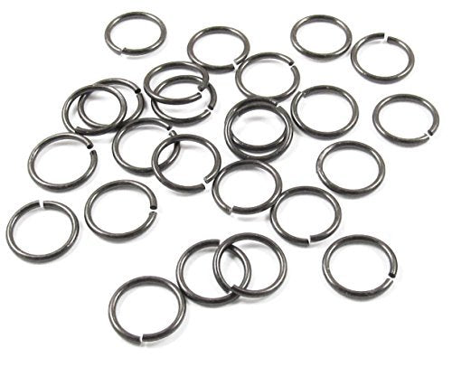 25 Pcs 10mm Gunmetal Black Round Open Jump Rings, TierraCast 18 Gauge