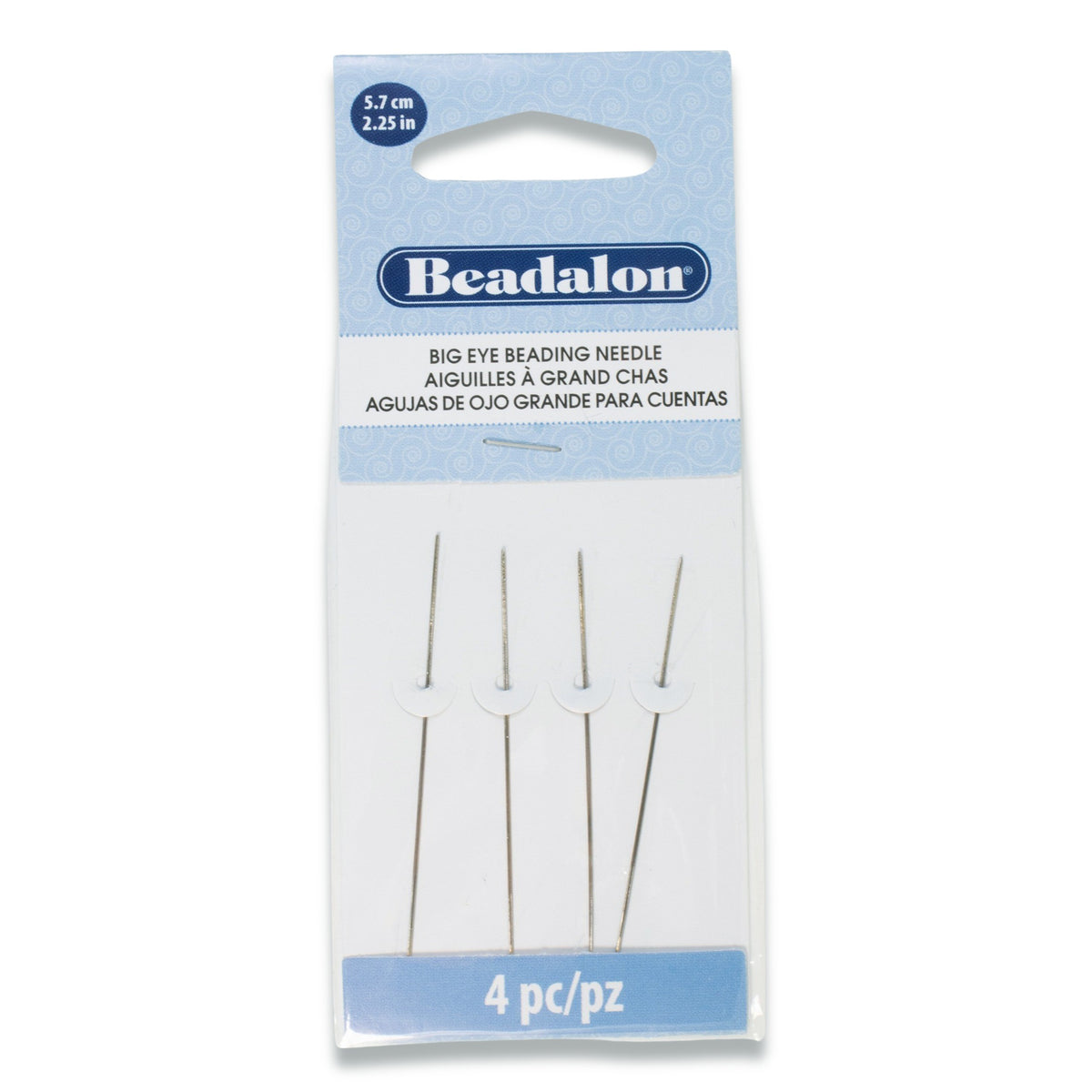 Beadalon Big Eye Beading Needles 4-pkg-4.5