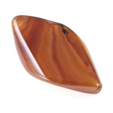 Burnt Orange Agate Focal Pendant Bead, Pointed Oval, 25mm x 45mm