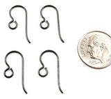 4 Black Niobium Ear Wires Regular Loop, TierraCast Hypoallergenic