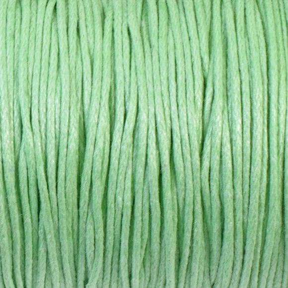 1mm Waxed Cotton Cord - Light Mint Green - 70 Meters - Macramé and Beading String