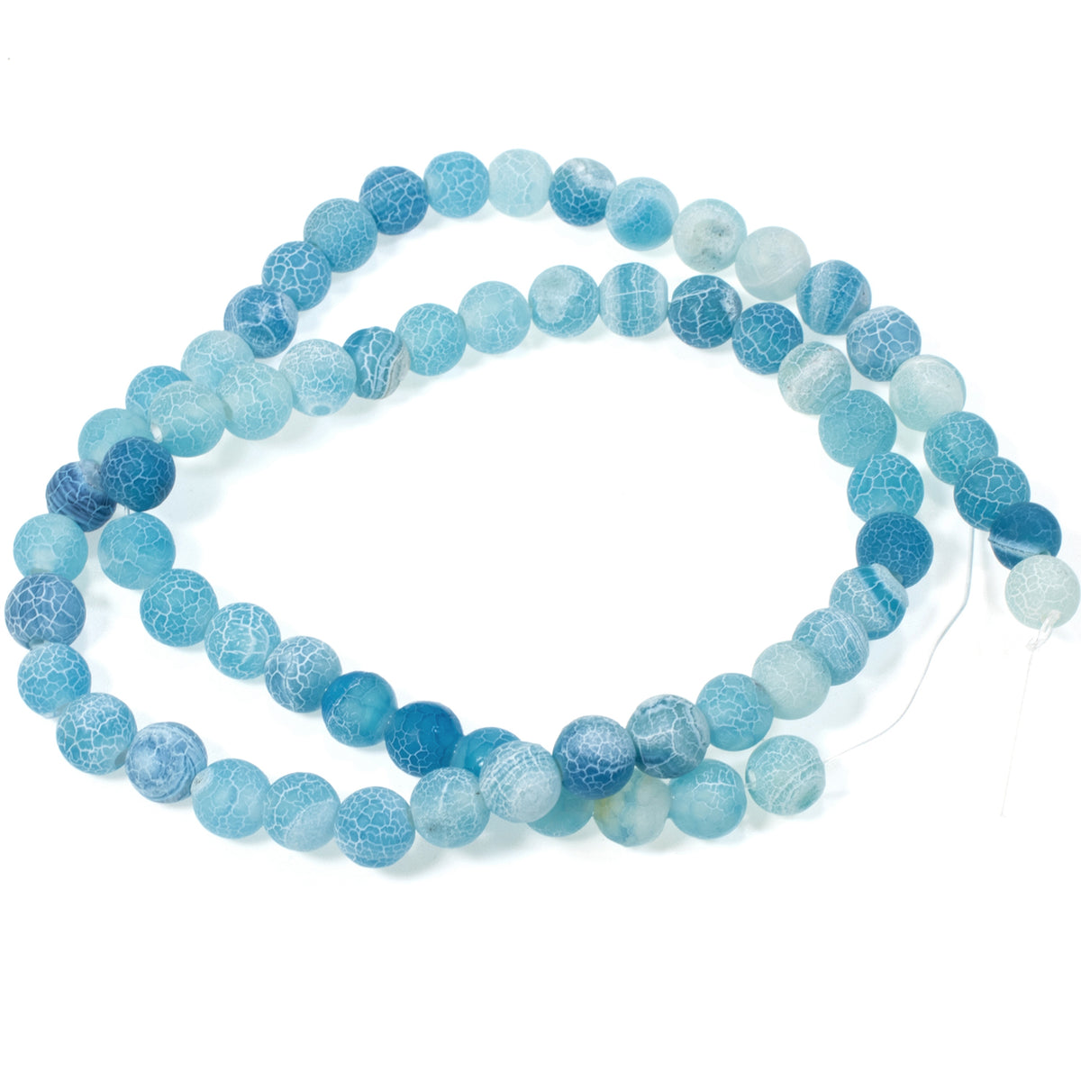 10mm Dragon Vein Agate Beads in Oceanic Aqua Blue | Hackberry Creek