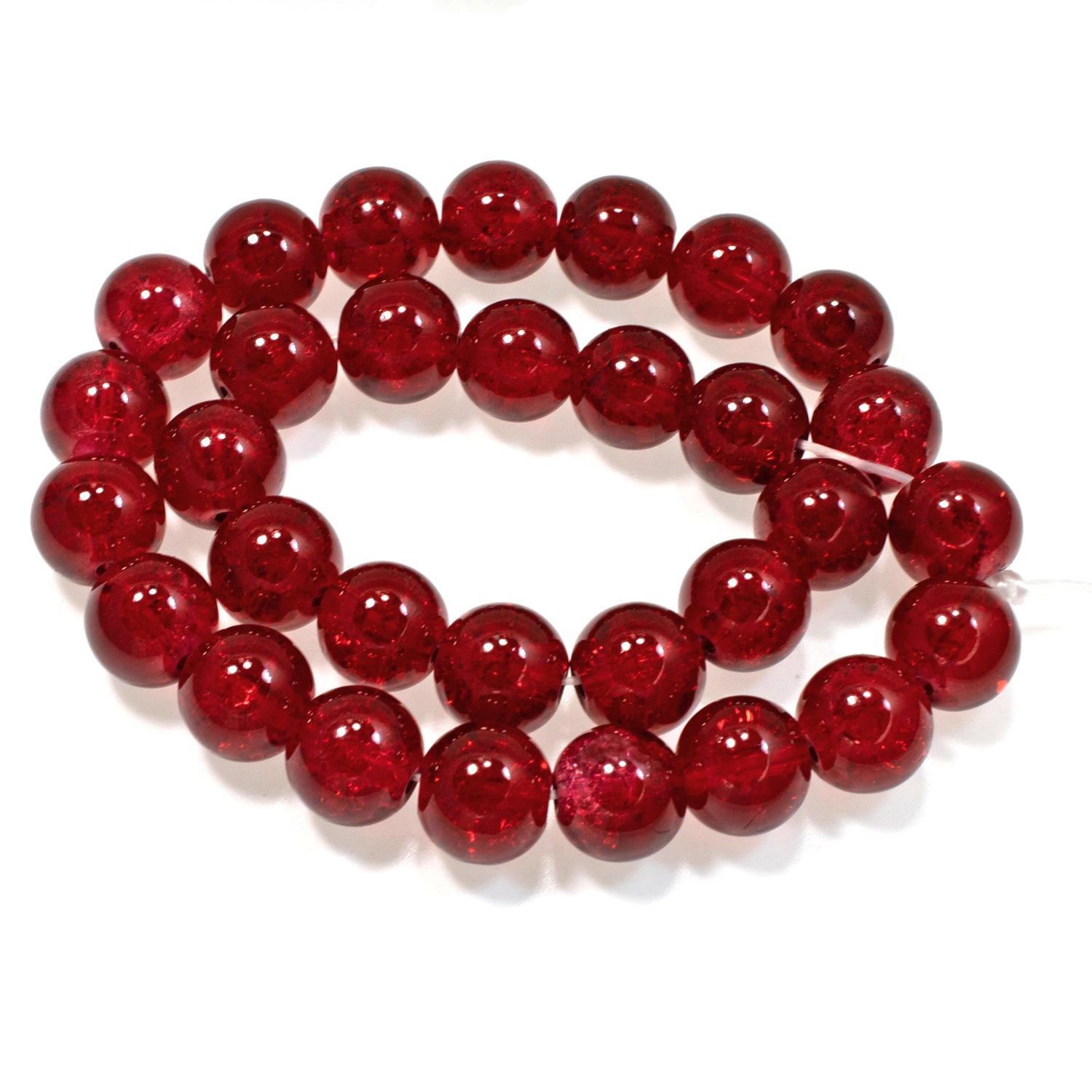 Ruby Jade 8mm Faceted Glass Beads, 45 Pieces