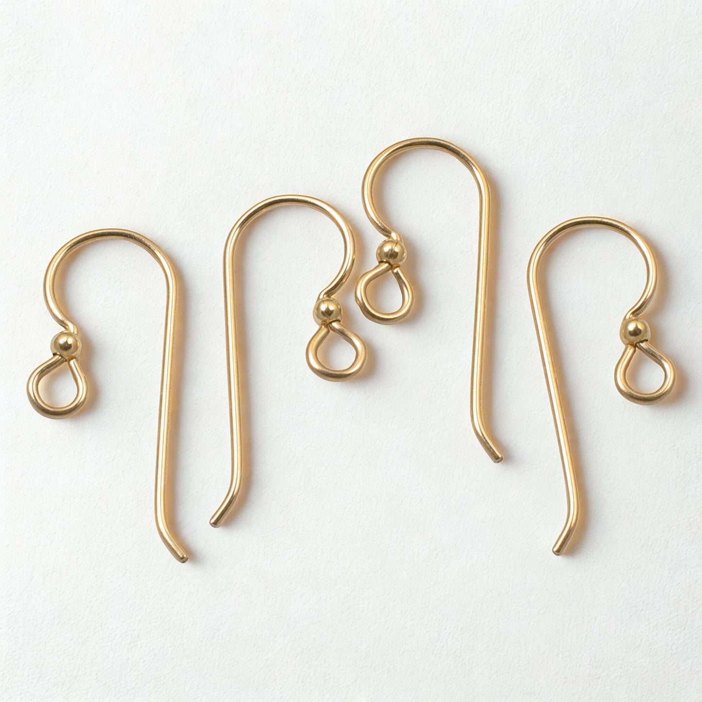 4 Premium Gold Filled Ear Wires + 2mm Accent Bead - 14/20 Gold Filled - USA Made