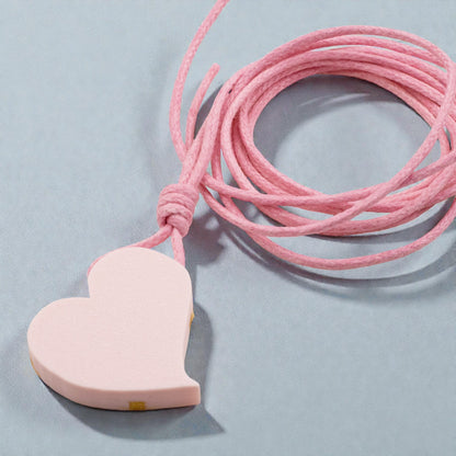 Kintsugi Heart Necklace: Pink Wearable Art Inspiration Gift Handmade Pendant