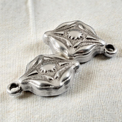 Ornate Magnetic Clasp Silver: Easy Close Art Deco Style Jewelry Findings