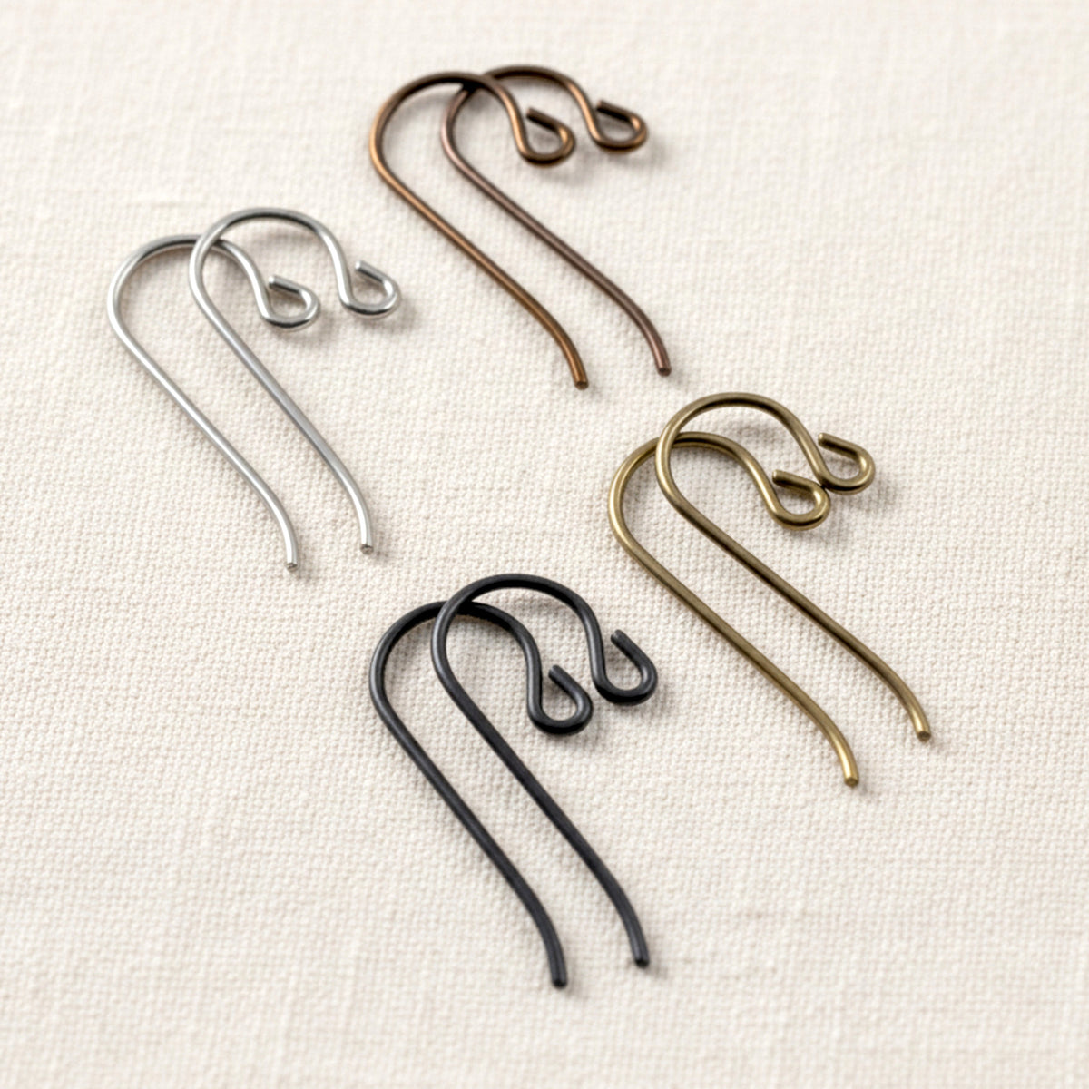 Niobium Small Loop Ear Wires: Earthy Variety Pack, 4 Pairs, 4 Colors