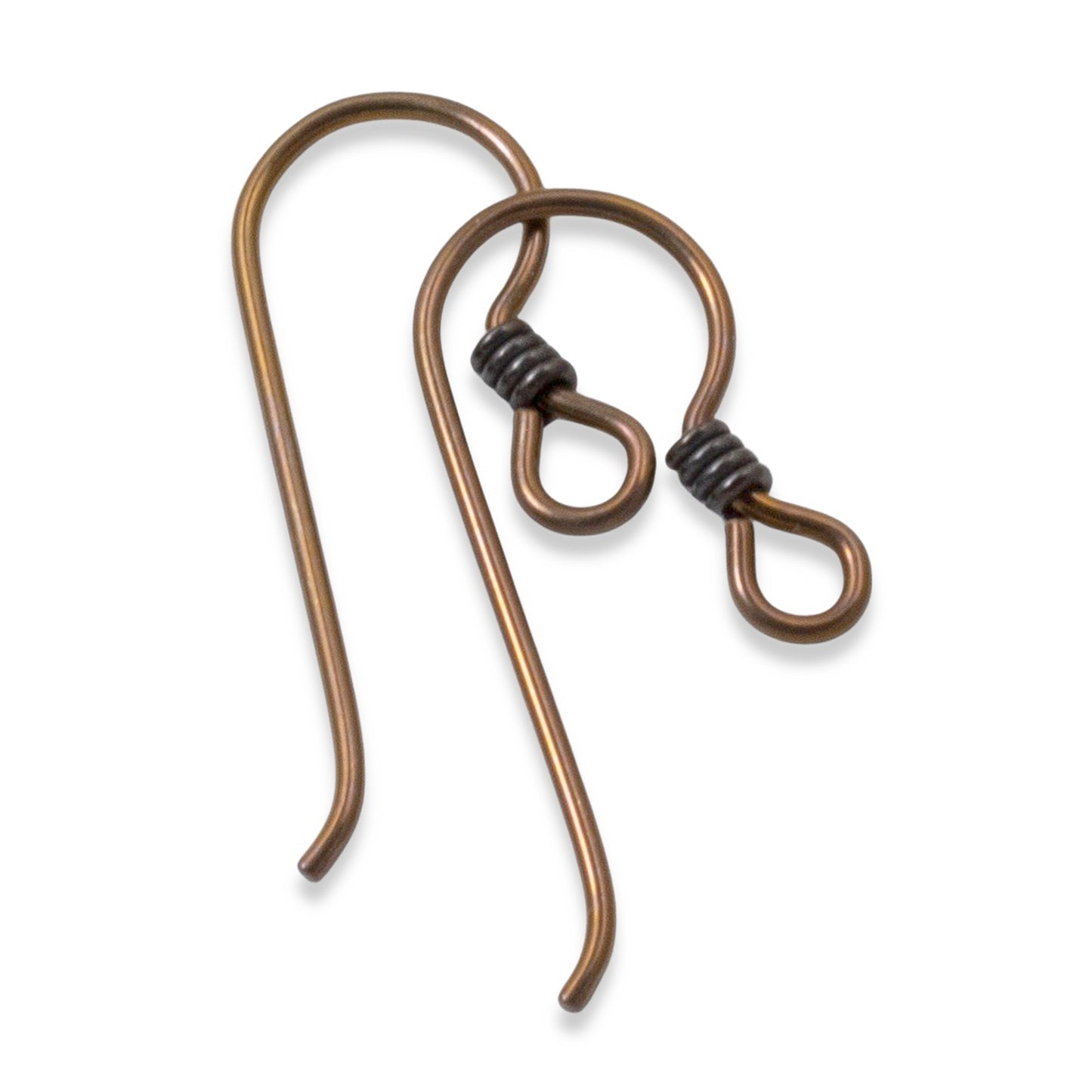 10 Bronze Niobium Ear Wires + Black Coil Accent - Hypoallergenic Hooks