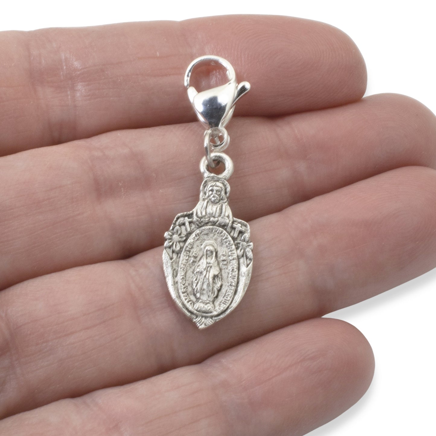 Miraculous Medal Clip On Charm, Mary Religious Jewelry, Catholic Gift Accessory