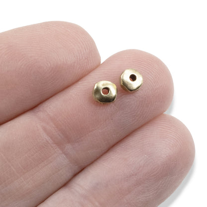 Brass Nugget Beads: Satin Brass Organic Pewter Spacers 5mm Limited Edition 25-Pack