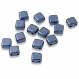 50 Tile Mini Beads - Montana Blue - 5mm Square 2-Hole Czech Glass Beads