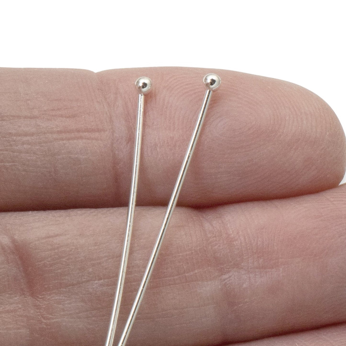 Silver Plated 2" Ball Head Pins, 20 Gauge, 20-Pack Premium Jewelry Supplies